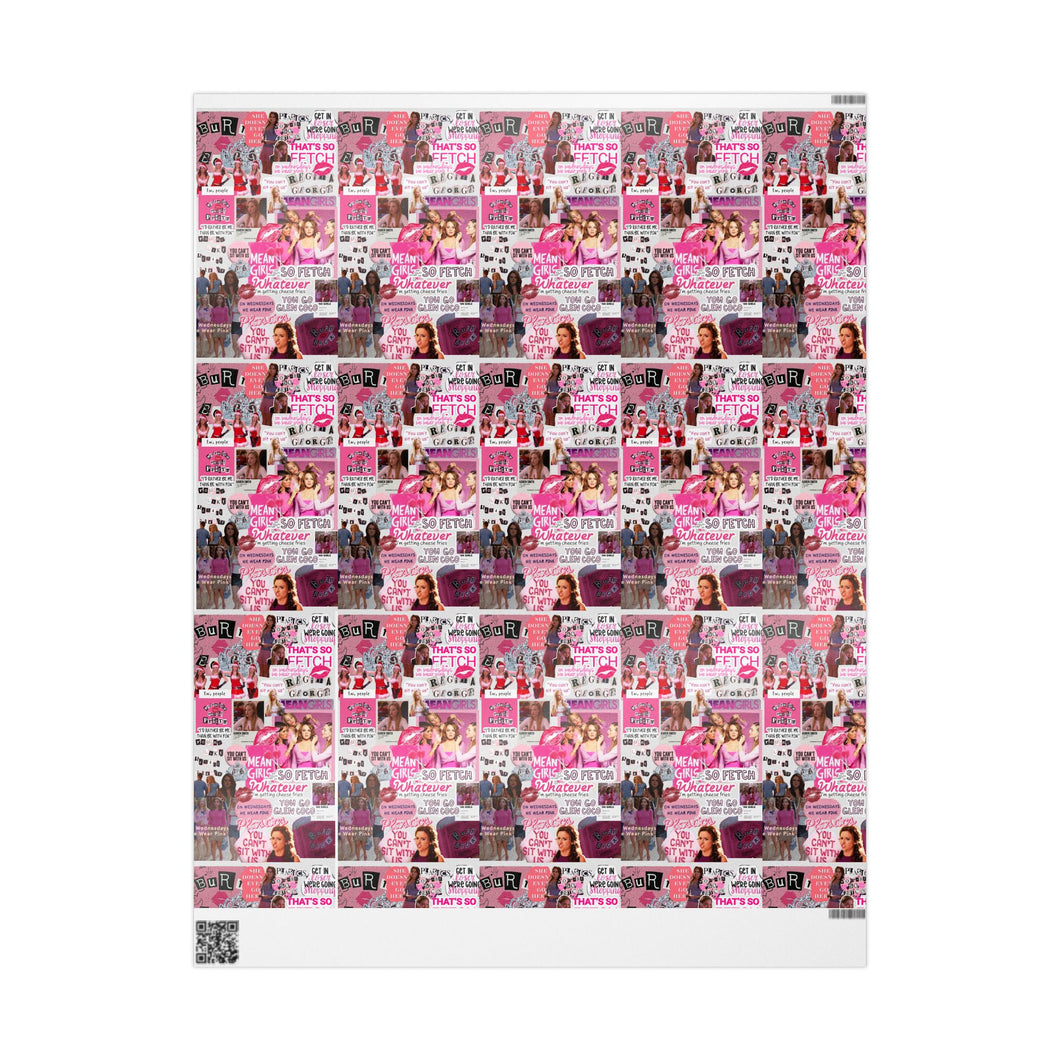 Mean Girls Theme Pink Wrapping Paper - Best Movie Quotes - Custom Print - Matte or Glossy Finish - Hilarious Gift Wrapping - burn book gift